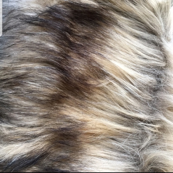 Faux Fur Smoky Brown/Black Shawl Collar - Picture 3 of 4